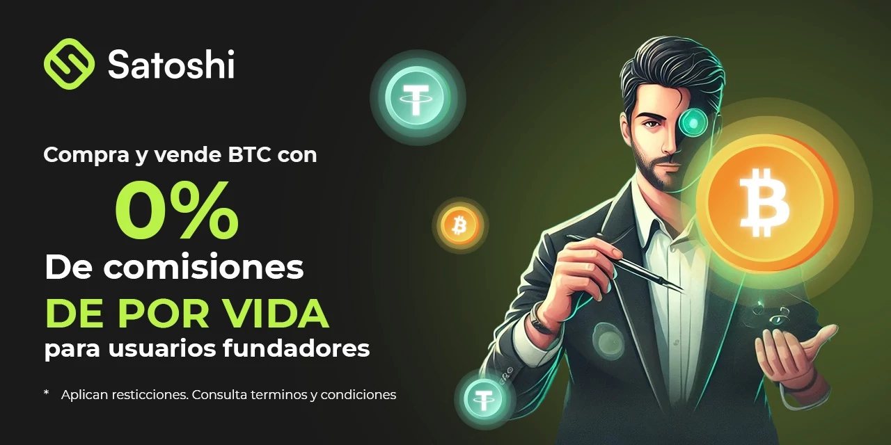 Únete a Satoshi Payments y obtén 0% Maker Fee de por vida 🎖️. Los primeros 50 usuarios recibirán una insignia exclusiva y 0% Taker Fee por 6 meses. Oferta limitada, regístrate ahora!